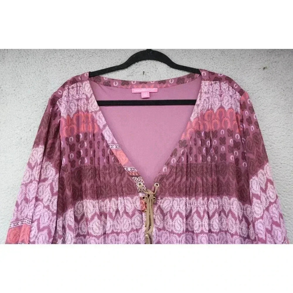 Woman Within Chiffon Dress-Size 34W-Balloon Sleeves-Boho-Lined - Picture 3 of 8